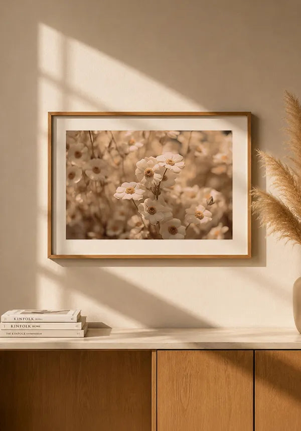 Quadro Flores de Margarida Horizontal II com Borda