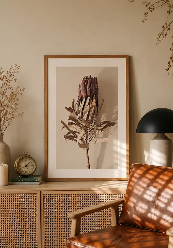 Quadro Protea Desidratada com Borda