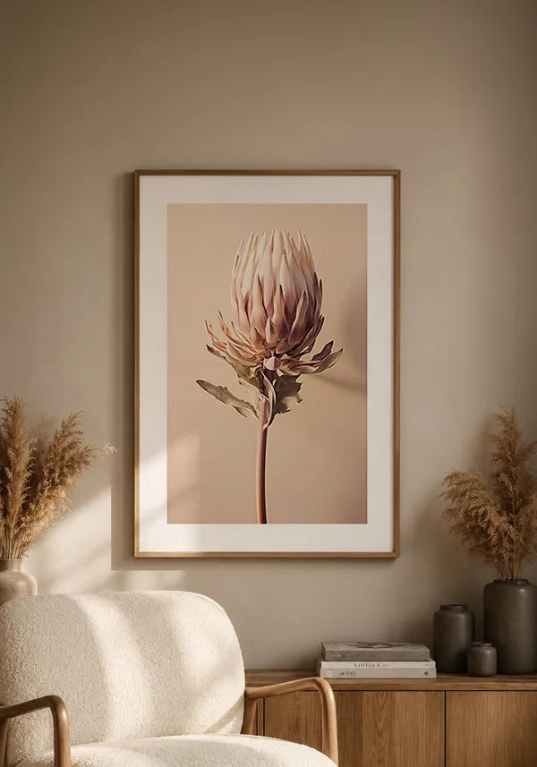 Quadro Flor Giant Protea com Borda