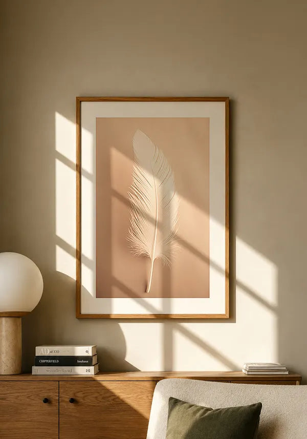 Quadro Pena Branca III com Borda