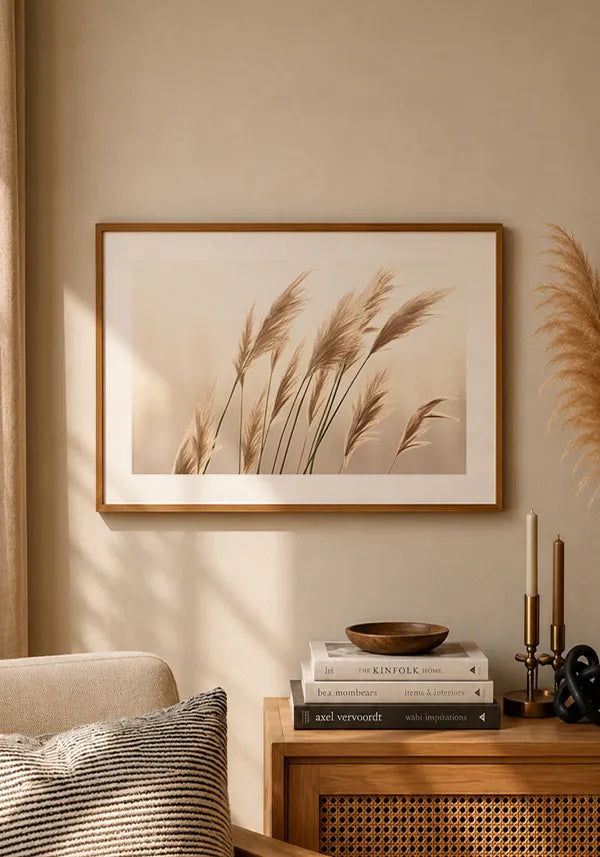 Quadro Plantas Secas ao Vento Horizontal I com Borda