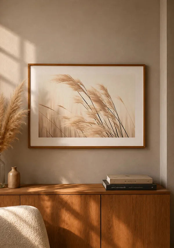 Quadro Plantas Secas ao Vento Horizontal II com Borda