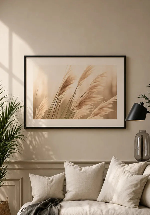 Quadro Plantas Secas ao Vento Horizontal III com Borda