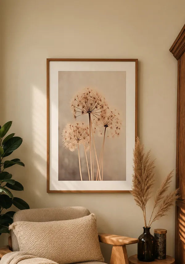 Quadro Dente de Leão Vintage com Borda