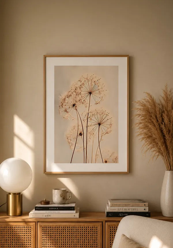 Quadro Flores Dente de Leão com Borda
