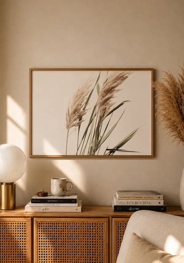 Quadro Flores de Junco Seco Horizontal