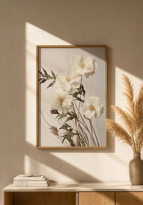Quadro Buquê de Flores Brancas Vintage I