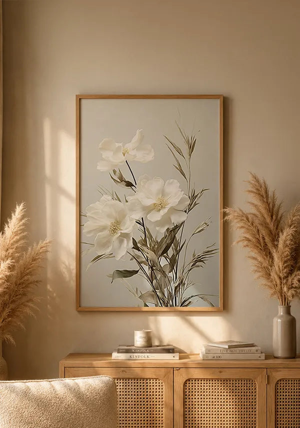 Quadro Buquê de Flores Brancas Vintage II