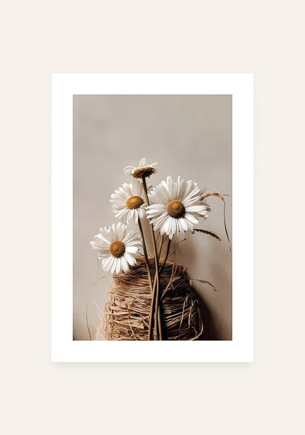 Quadro Buquê de Margaridas com Borda