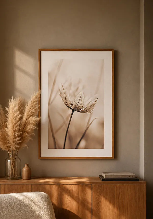 Quadro Flor em Sépia I com Borda