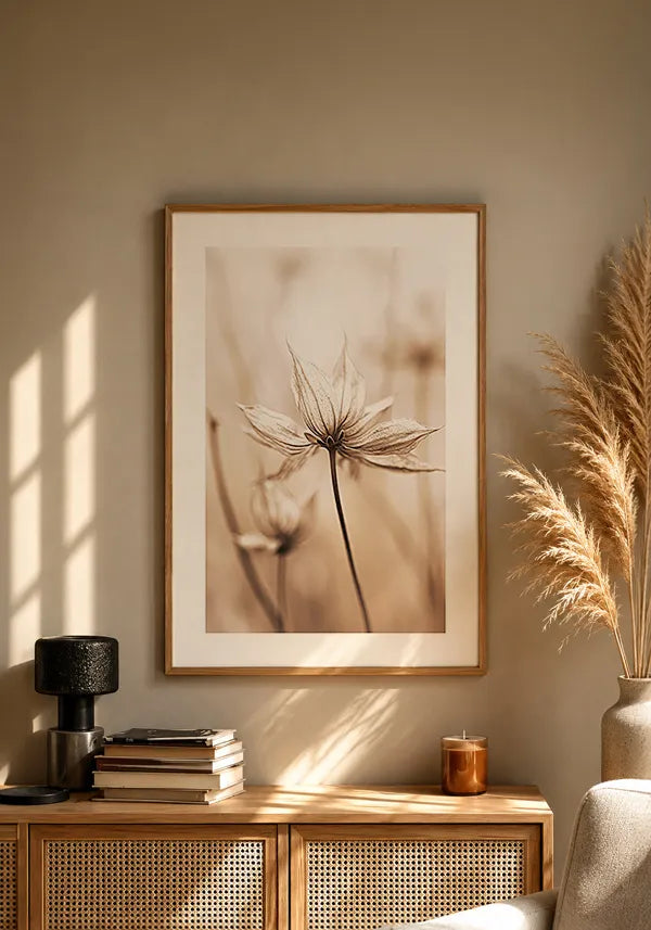 Quadro Flor em Sépia II com Borda