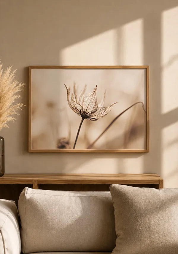 Quadro Flor em Sépia Horizontal I