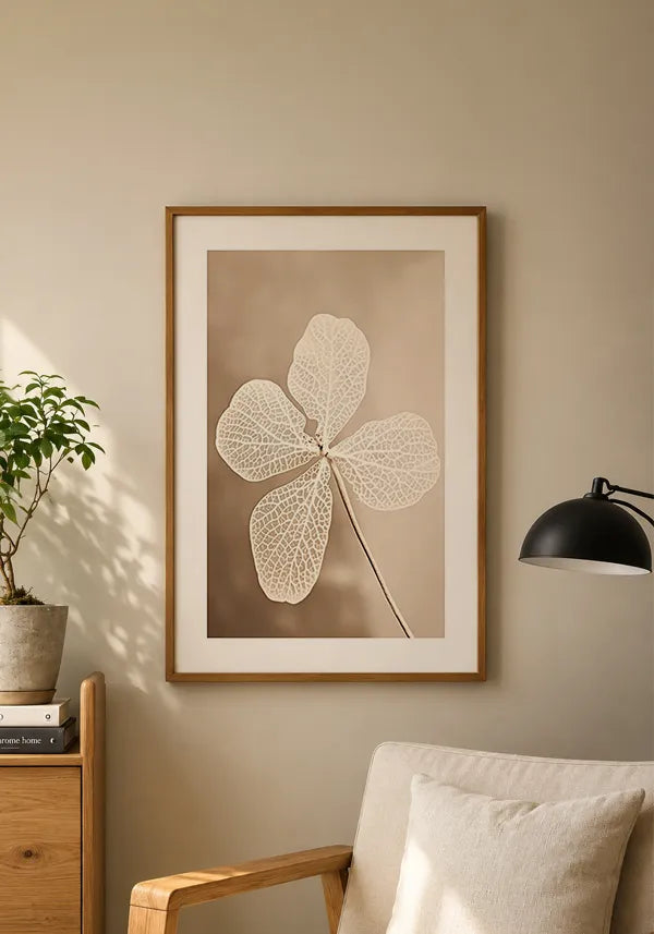 Quadro Flor Branca Seca I com Borda