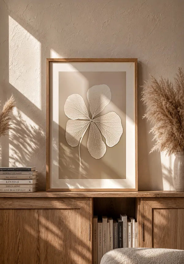 Quadro Flor Branca Seca III com Borda