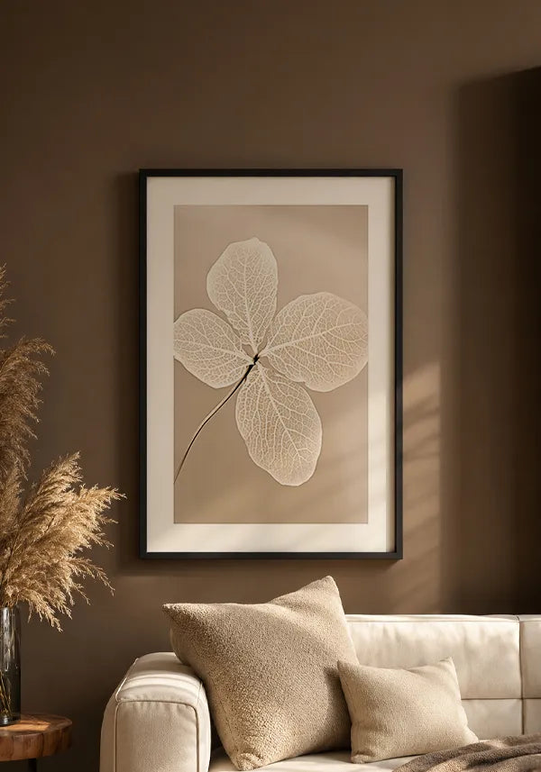 Quadro Flor Branca Seca IV com Borda