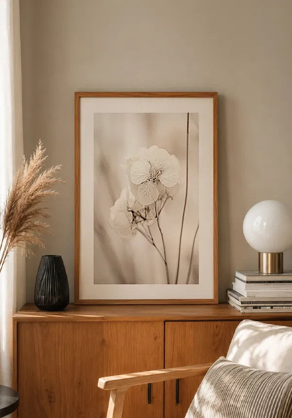 Quadro Fotografia Flor Branca II com Borda