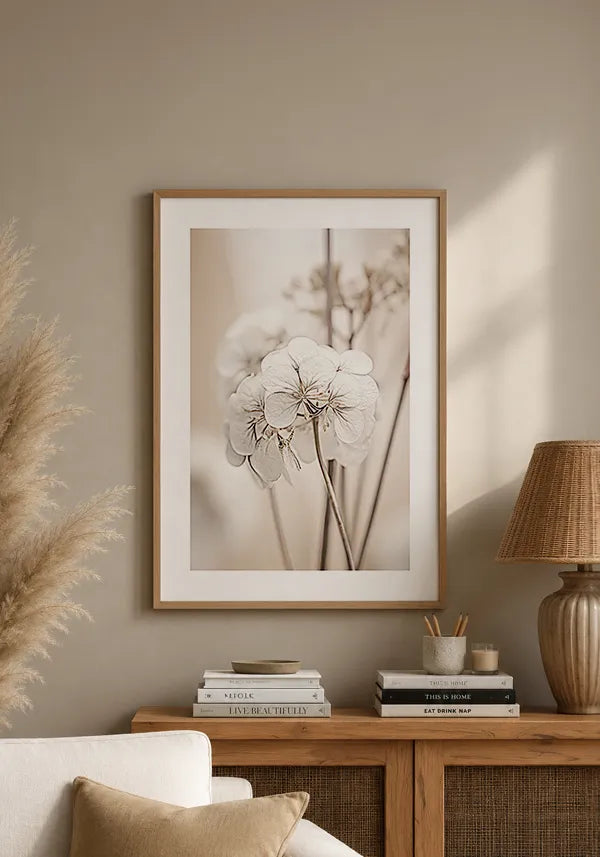 Quadro Fotografia Flor Branca III com Borda