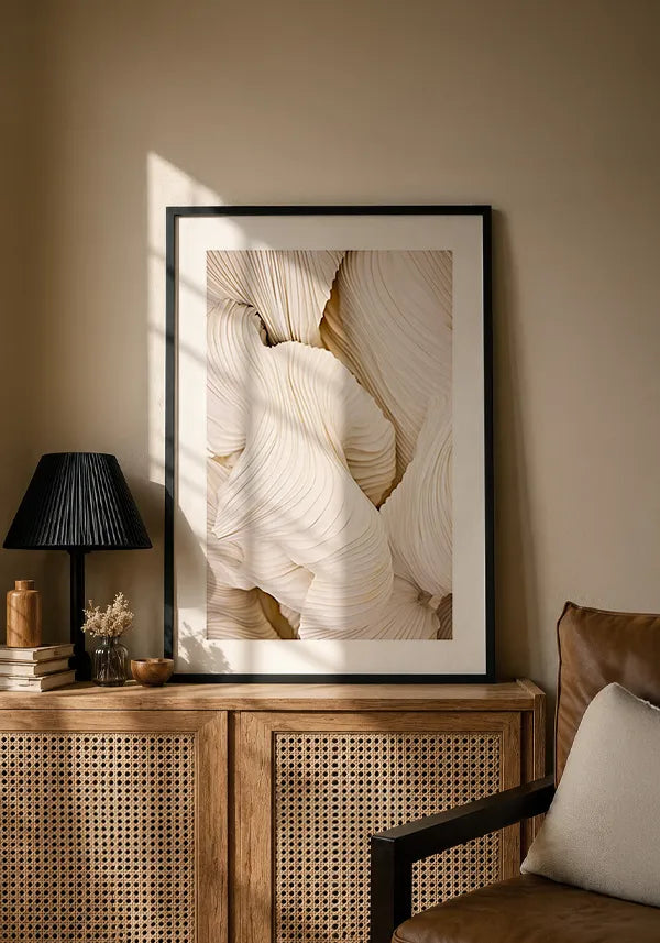 Quadro Formas Abstratas em Off White II com Borda