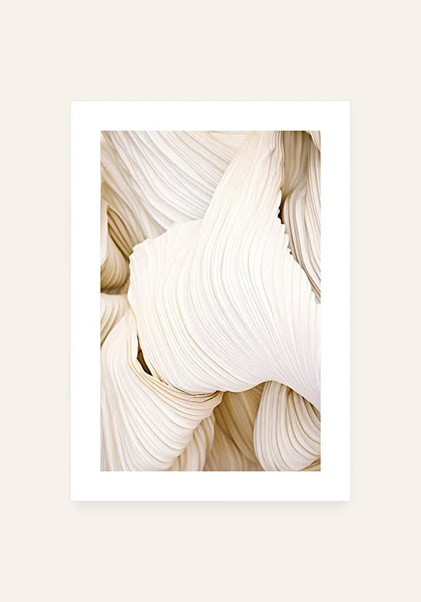Quadro Formas Abstratas em Off White III com Borda