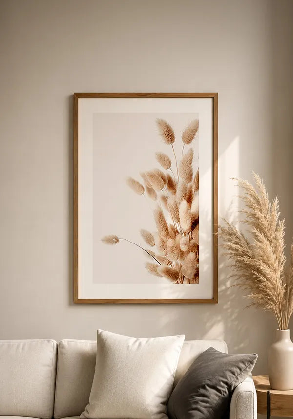 Quadro Buquê em Bege com Borda