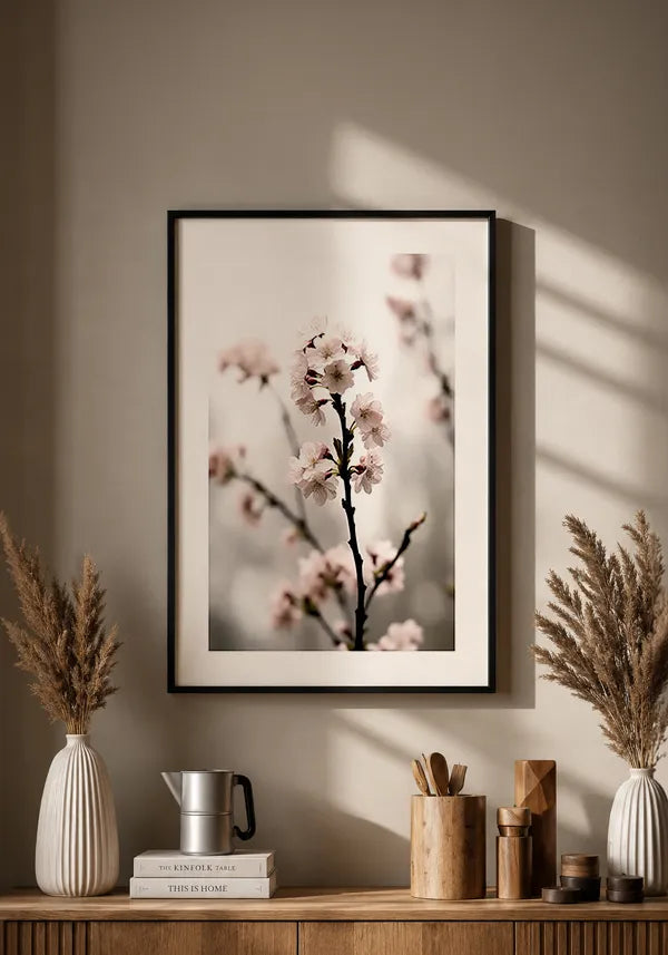 Quadro Flores de Cerejeiras (Sakura) II com Borda