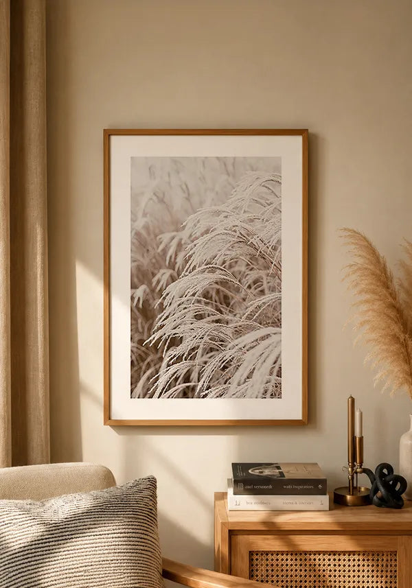 Quadro Grama sob a Neve com Borda
