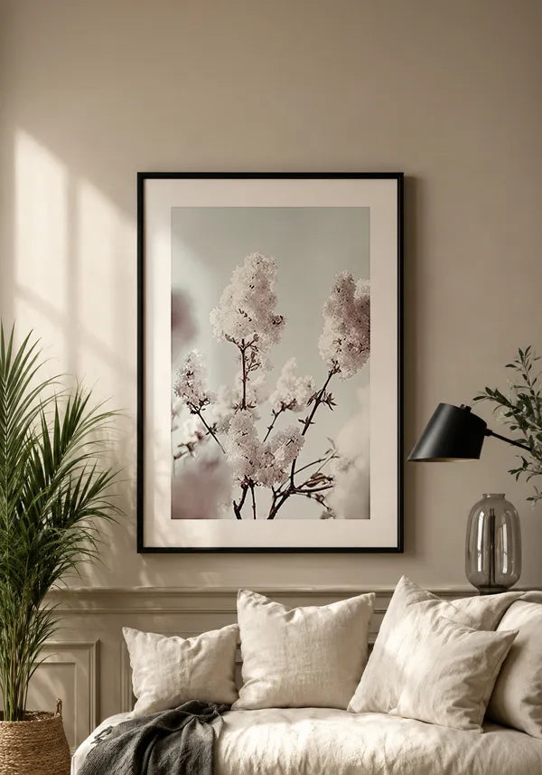Quadro Flores Brancas com Borda