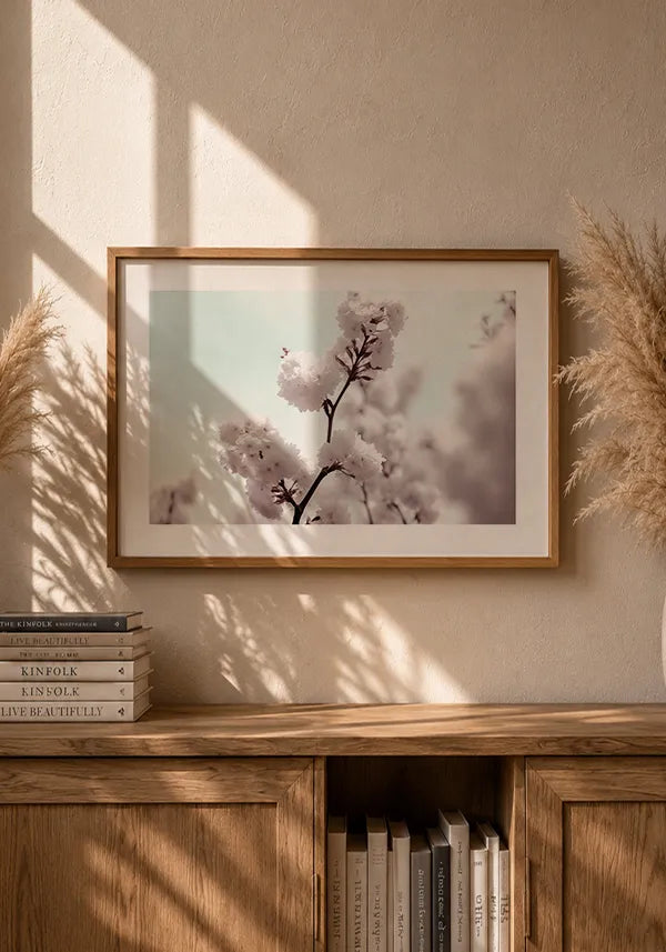 Quadro White Cherry Blossom Horizontal I com Borda