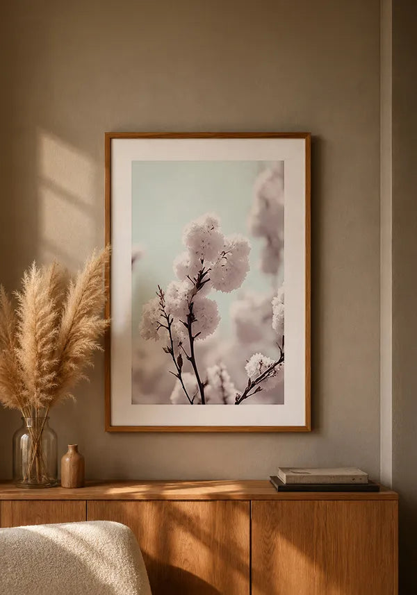 Quadro White Cherry Blossom II com Borda