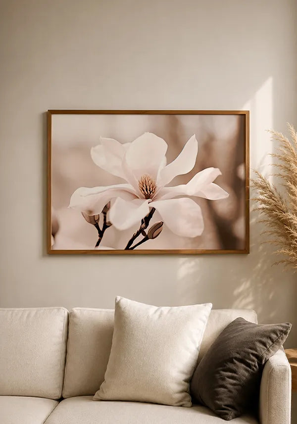 Quadro Flor Branca Close-up Horizontal II