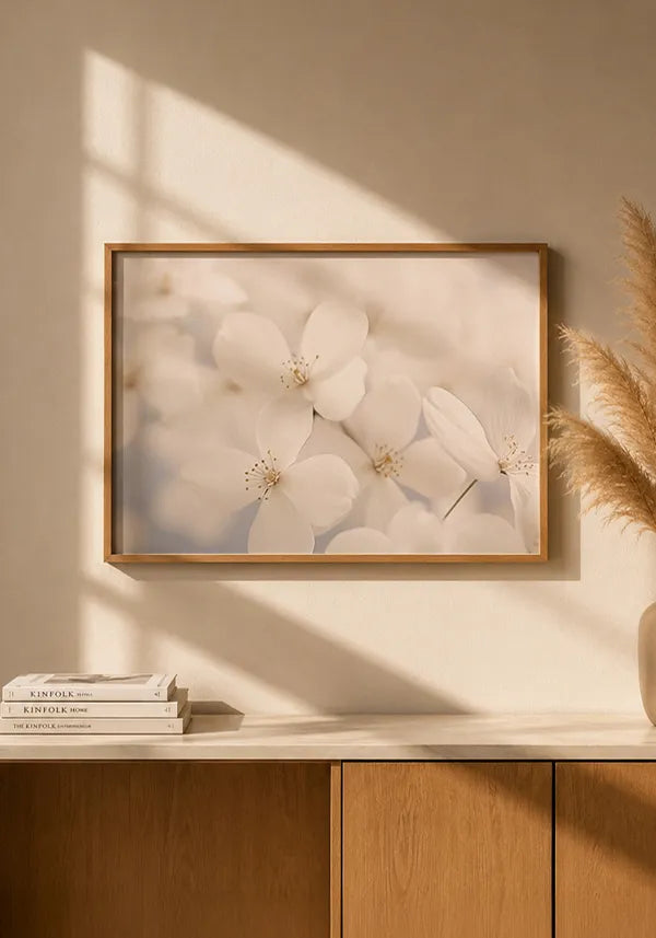 Quadro Flores Brancas ao Sol Horizontal