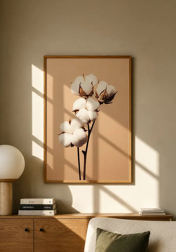 Quadro Buquê Flor de Algodão Envelhecida II