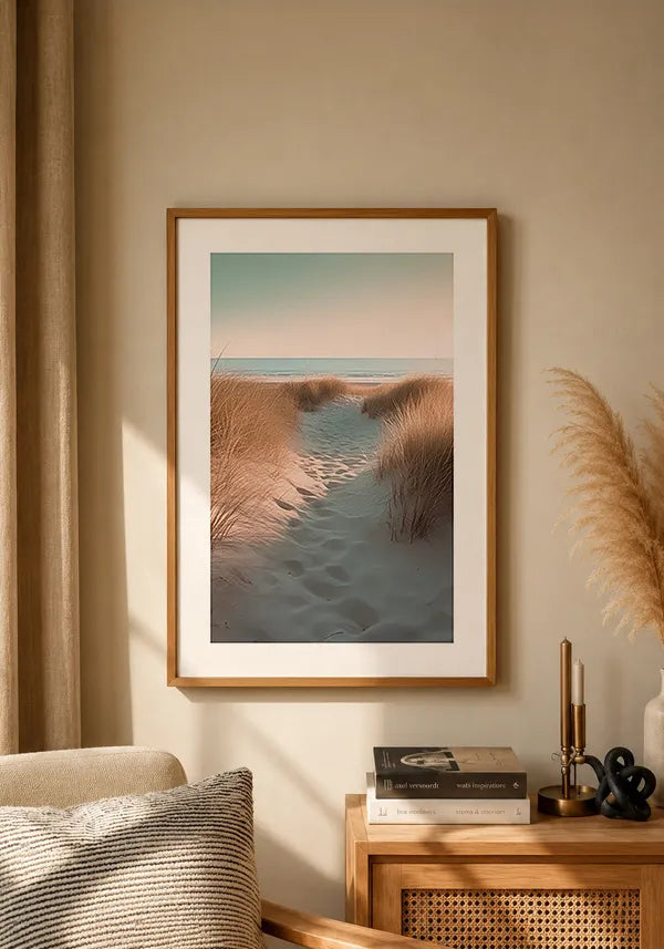 Quadro Praia Caminho na Areia com Borda