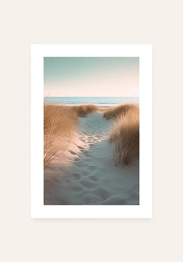 Quadro Praia Caminho na Areia com Borda