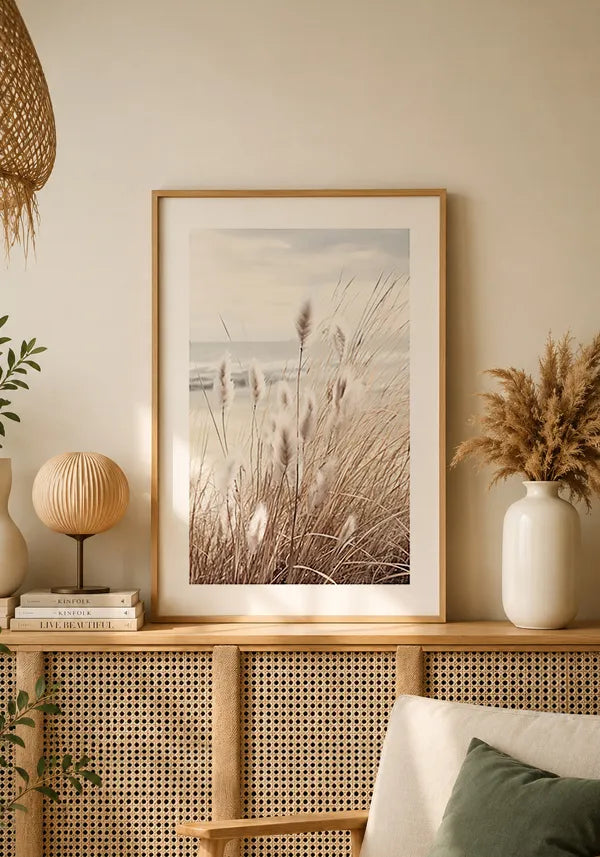 Quadro Juncos na Praia com Borda