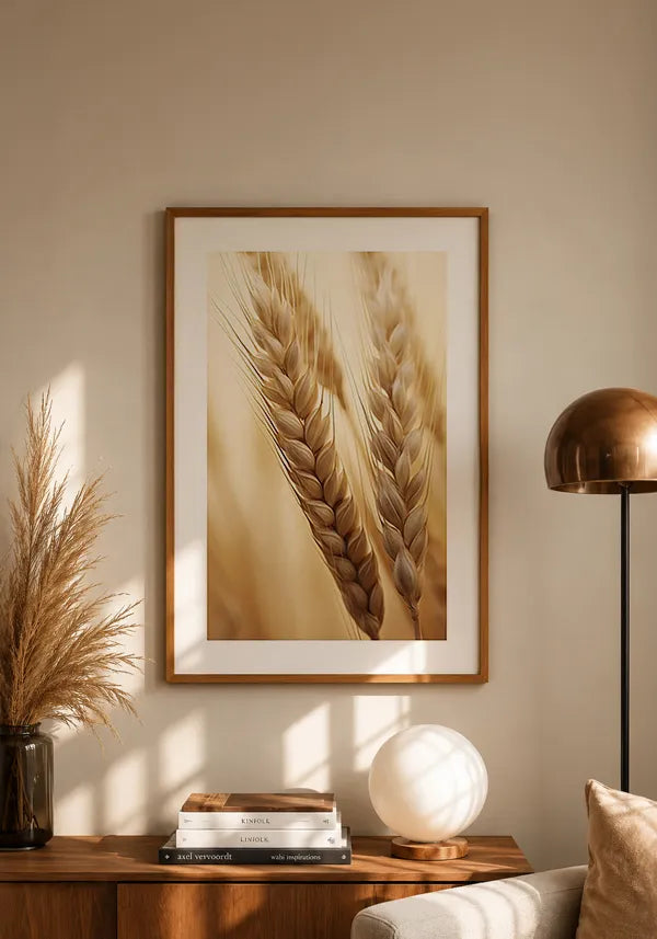 Quadro Hastes de Trigo Seco Close up I com Borda