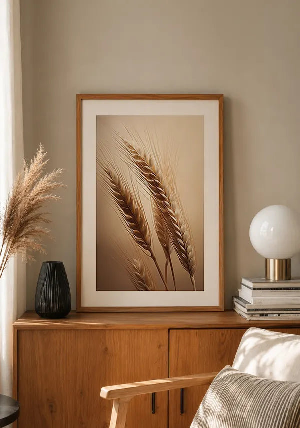 Quadro Decorativo Trigo Seco IV com Borda