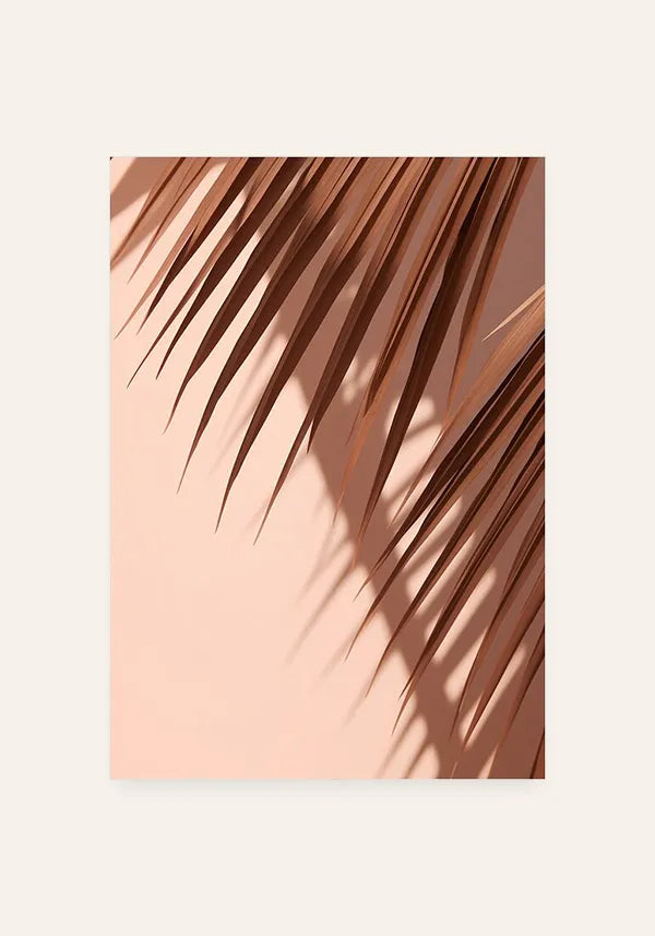 Quadro Folha de Palmeira Fundo Rosa I