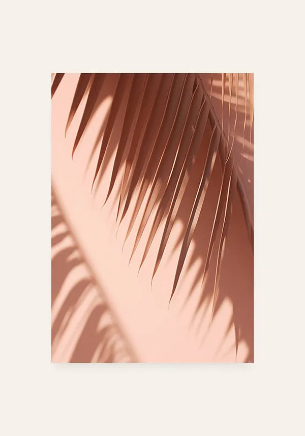 Quadro Folha de Palmeira Fundo Rosa II