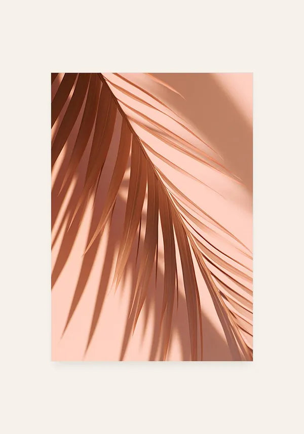Quadro Folha de Palmeira Fundo Rosa III