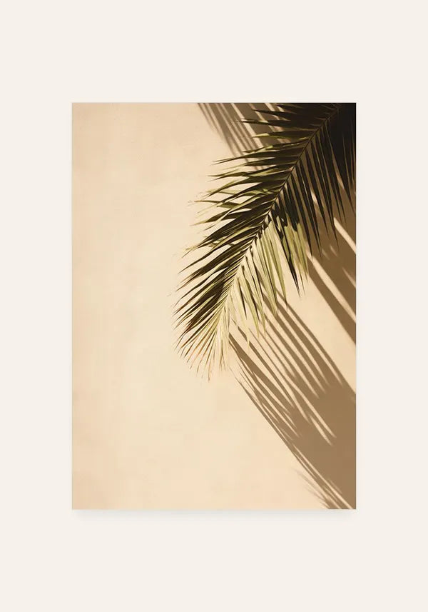 Quadro Folha de Palmeira Fundo Bege