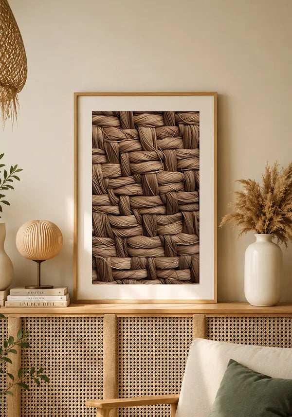 Quadro Sisal Rústico Close-up com Borda