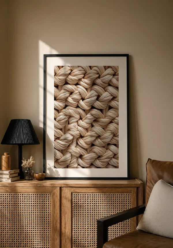 Quadro Sisal Natural Close-up com Borda
