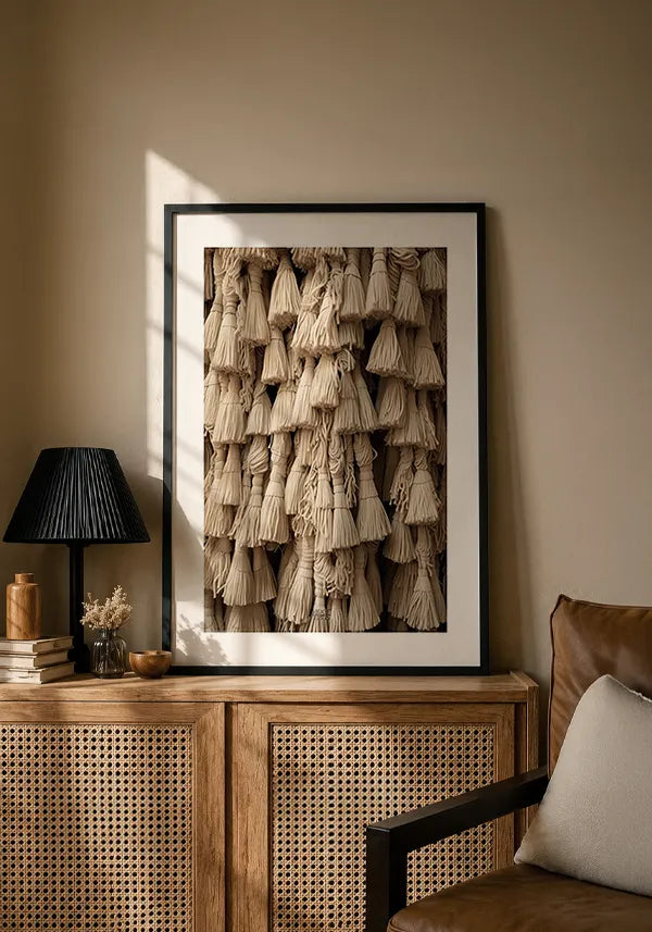 Quadro Tassel Macramê Natural I com Borda
