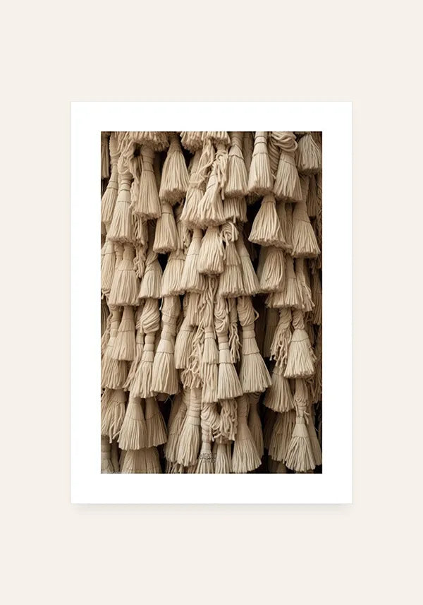 Quadro Tassel Macramê Natural I com Borda