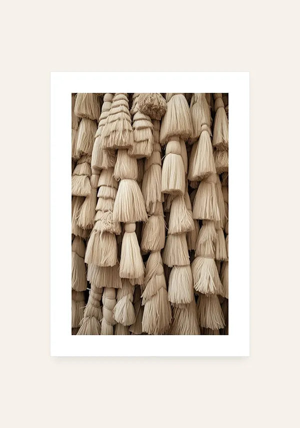 Quadro Tassel Macramê Natural II com Borda