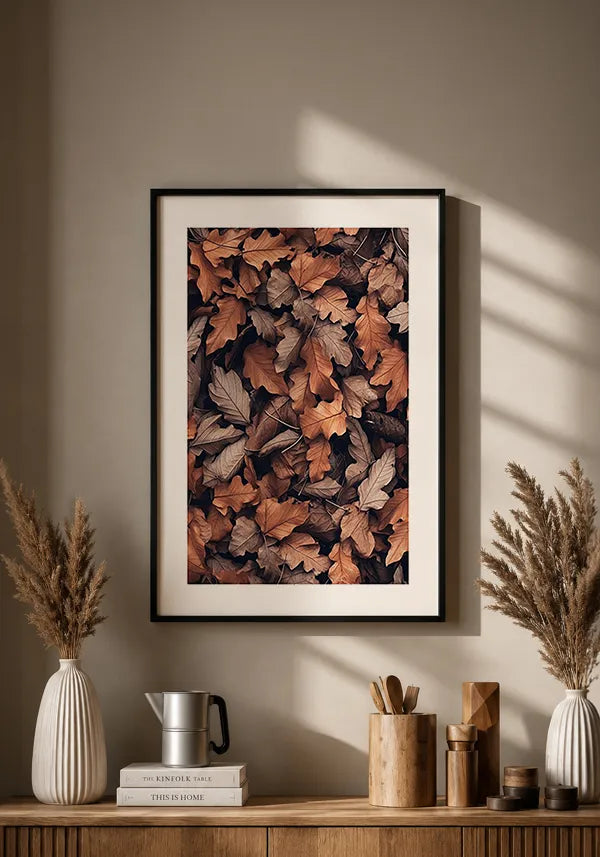 Quadro Folhas no Outono com Borda