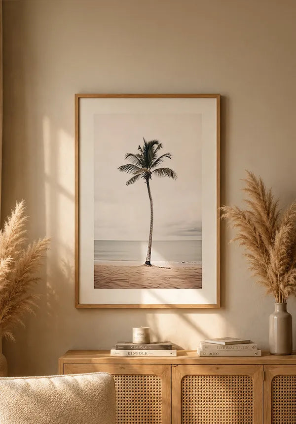 Quadro Coqueiro e Mar com Borda