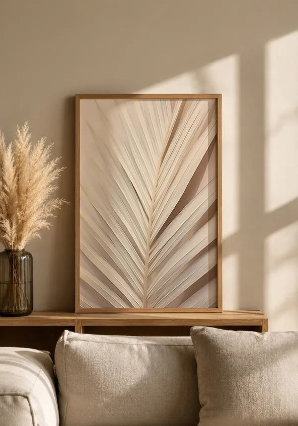 Quadro Folha de Palmeira Off White II