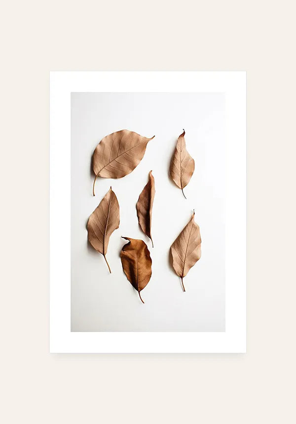 Quadro Folhas Marrom I com Borda